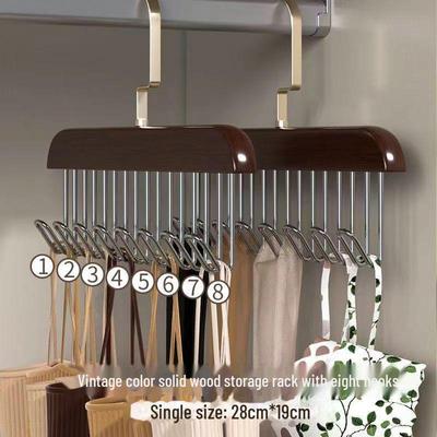 Multifunctional Wooden Hanger & Storage Rack for Clothes, Underwear & Ties