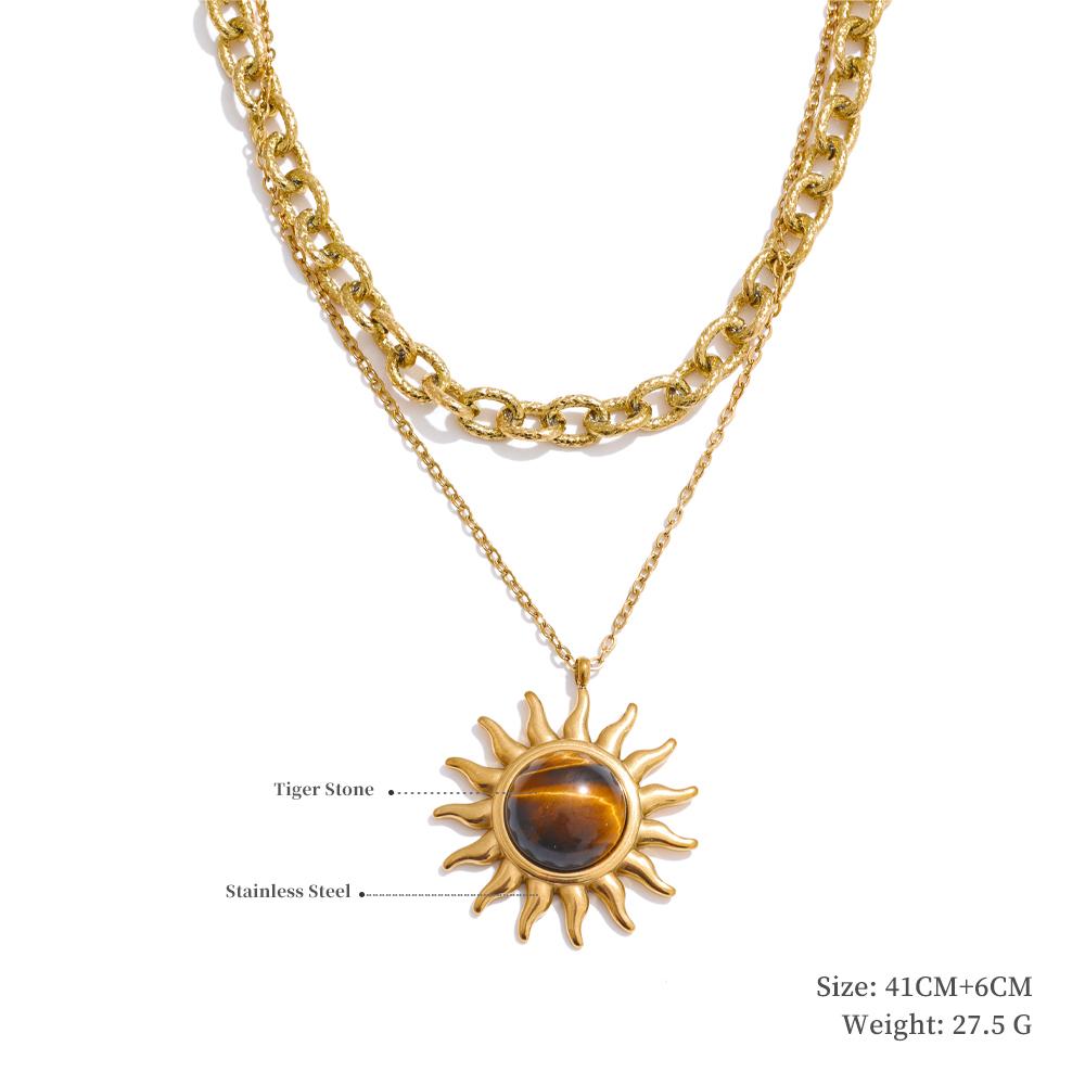 Yhpup Trendy Sun Ocean Charm Pendant Handmade Jewelry Golden Waterproof PVD Plated Stainless Steel Summer Jewelry 2025 Wholesale