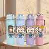 1PC Three Little Girls Cartoon Figure Print 750ml Color Plastic Sports Water Bottle Leakproof Flip Straw Lid Suitable for Sports Office Home Use