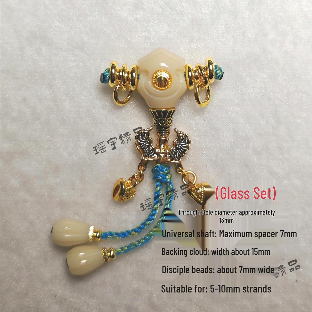 Sherpa Glass Buddhist Beads DIY Set with Nanhong Amber Accessories