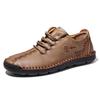 Men's Plus Size Handmade Leather Moccasins - New Spring Fashion Lace-up Casual Shoes