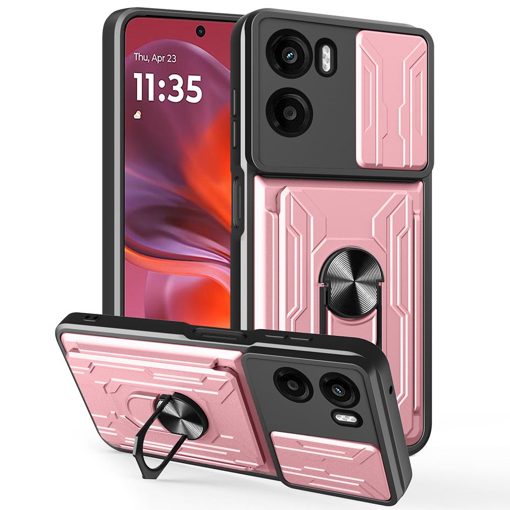 For Motorola Moto G05 4G Case PC+TPU Kickstand Phone Back Cover with Camera Slider