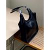 IELGY Retro All-Match Commuter Tote Bag Large Capacity Black Portable One Shoulder
