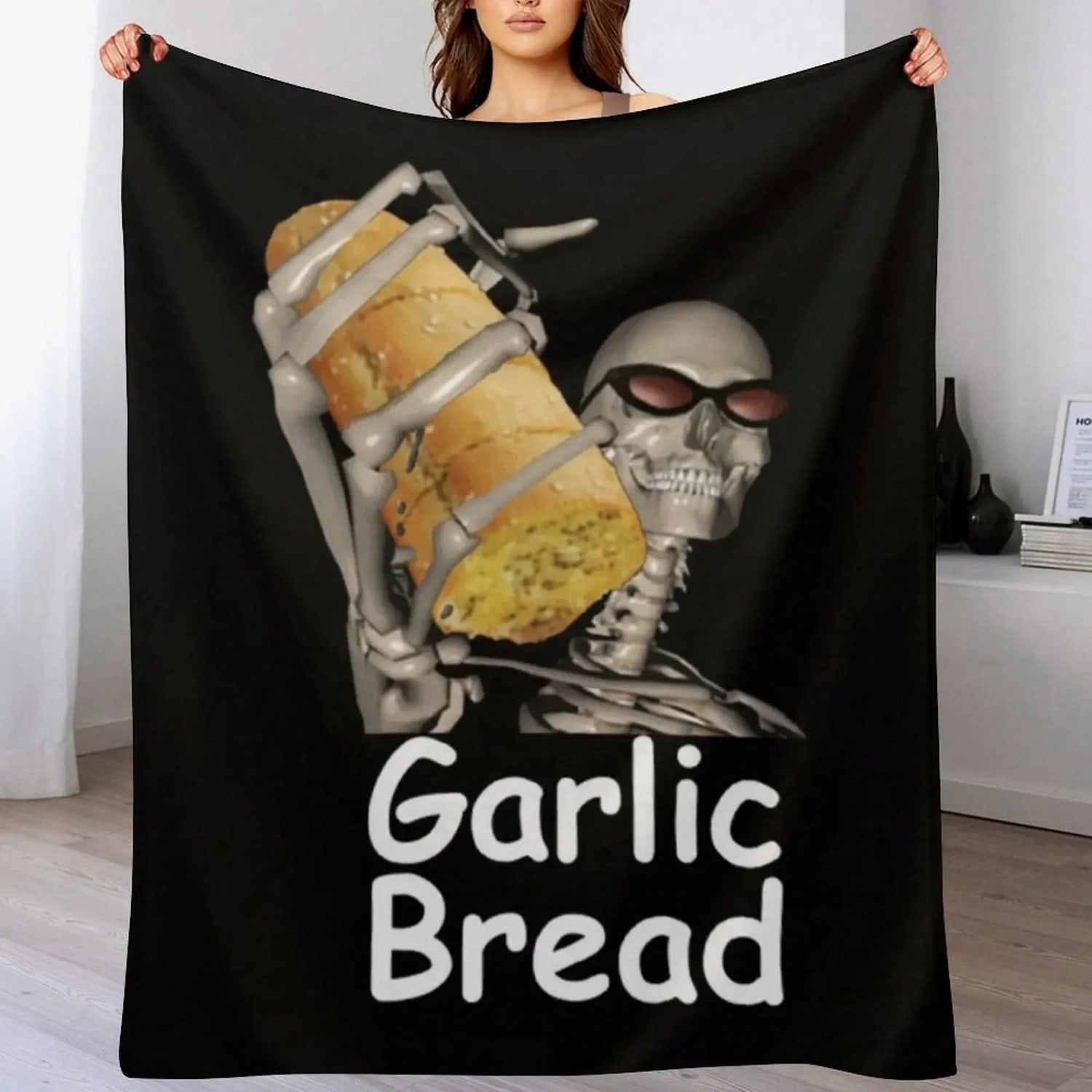 Garlic Bread T-Shirtmr Skeleton T-Shirt_ Throw Blanket For Sofa Thin Travel Summer Shaggy Blankets S разноцветный