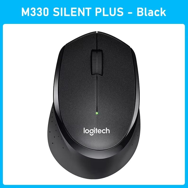 

Бесшумная мышь Logitech M330 Беспроводная мышь Офисная мышь Мышь для правой руки с беспроводным микроприемником чёрный