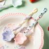 Creative Long-handled Girl Children's Twist Star Household Ceramic Dessert Spoon Spoon Cute Mixing Rice Spoon
