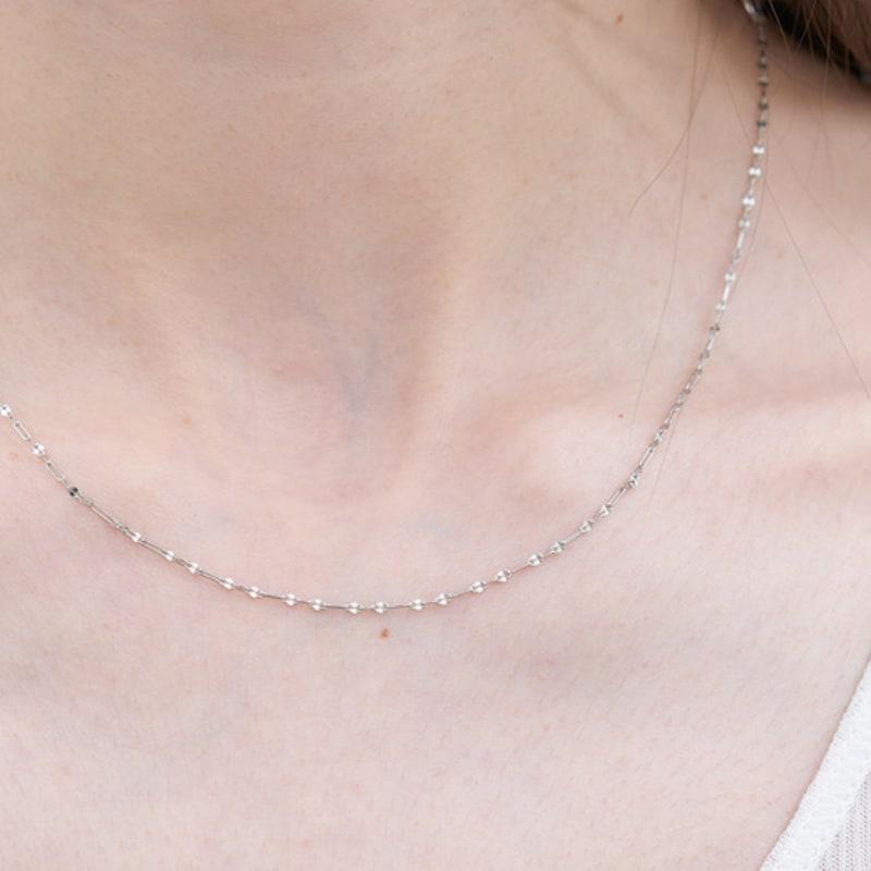 Halden Simple Round Chain Necklace (N023_silver)