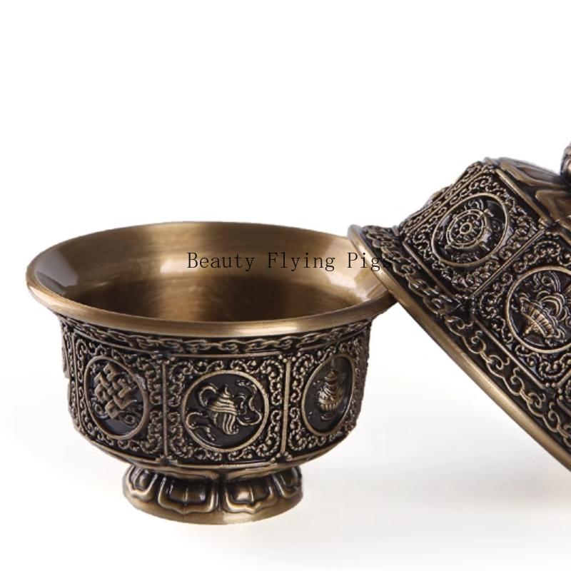 1pc Metal Water Supply Cup Ornament Household Sacrificial Supplies The Cup Offered for Worship Buddha Hall Decoration Metal Cup