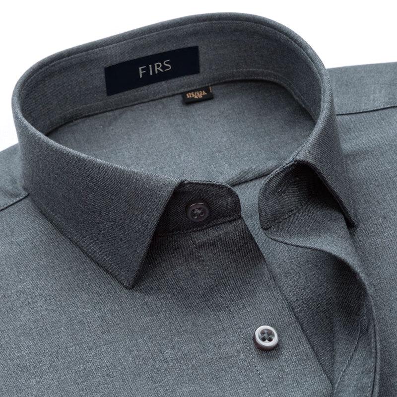 FIRS Men's Washable Merino Wool Long Sleeve Business Casual Shirt