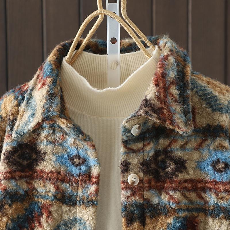 DIMANAF 2025 New Autumn Winter Plus Size Women Coats Jackets Cotton Thick Long Sleeve Loose Casual Outerwear Vintage Lady Floral