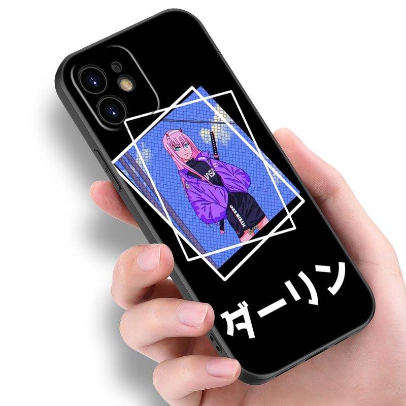 Zero Two Darling in the FranXX Anime-Hülle für Apple iPhone 14 13 12 Mini 11 Pro Max 7 8 XR X XS 7 8 Plus SE 2020 2022 Cover