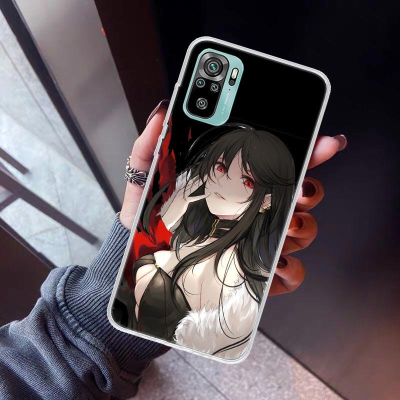 Japanese Style Anime Phone Case For Xiaomi Redmi Note 10 11 12 13 14 15 Pro Plus 11S 12S 14S 11T 11E 10S Soft TPU Back Cover Red