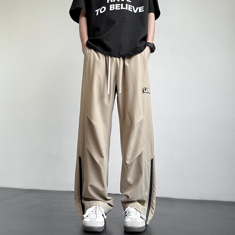 

Повседневные брюки Рабочая одежда Американский хай-стрит Новые весенне-летние Свободные спортивные Брюки с заниженной посадкой Прямые широкие штанины 4XL