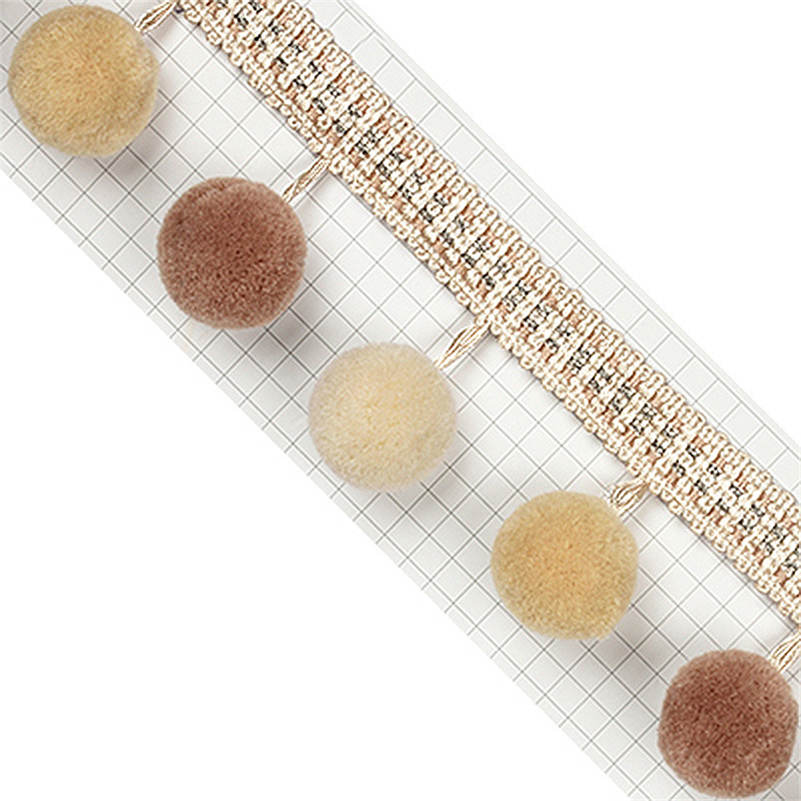 4 Meter Large Pom Pom Bobble Trim Fringe Curtain Sewing Tassel Balls Trimming Pompoms Upholstery Furniture Cushion Decor Crafts