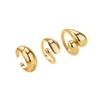 Hip hop style liquid design niche water drop ring alloy ring unisex non-fading personalized jewelry