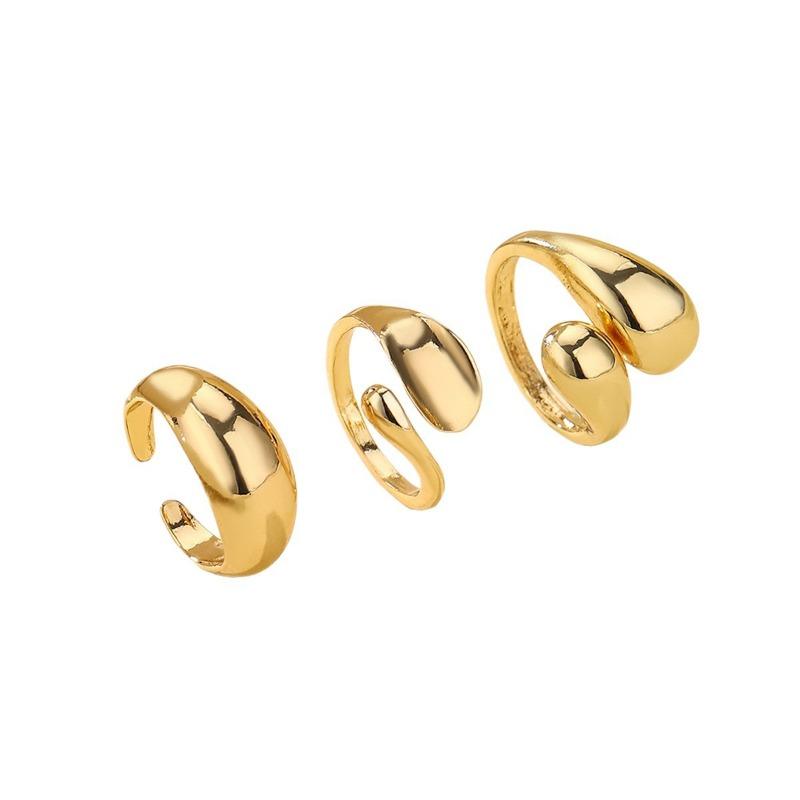 Hip hop style liquid design niche water drop ring alloy ring unisex non-fading personalized jewelry