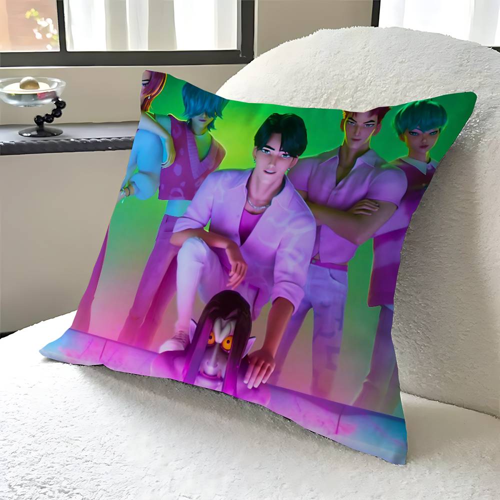 

KPop Demon Hunters Pillow Gift Home Office Decoration Pillow Bedroom Sofa Car Cushion CoverPillow Case 12x12Inch