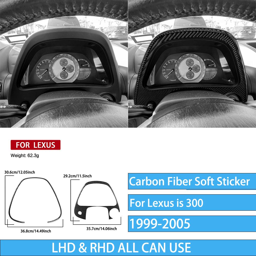 Real Carbon Fiber Car Accessories Speedometer Trim Cover Soft Sticker For Lexus is 300 1999 2000 2001 2002 2003 2004 2005