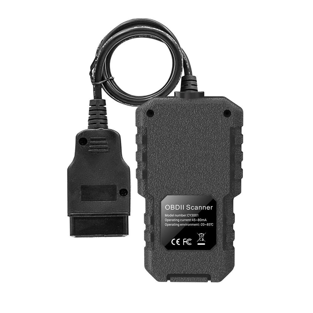 OBD2 Code Reader CY3001 Engine Battery O2 Sensor EOBD OBD 2 Scanner Car Diagnostic Tools Digital Display Multi Functional Universal Fault Code Clear