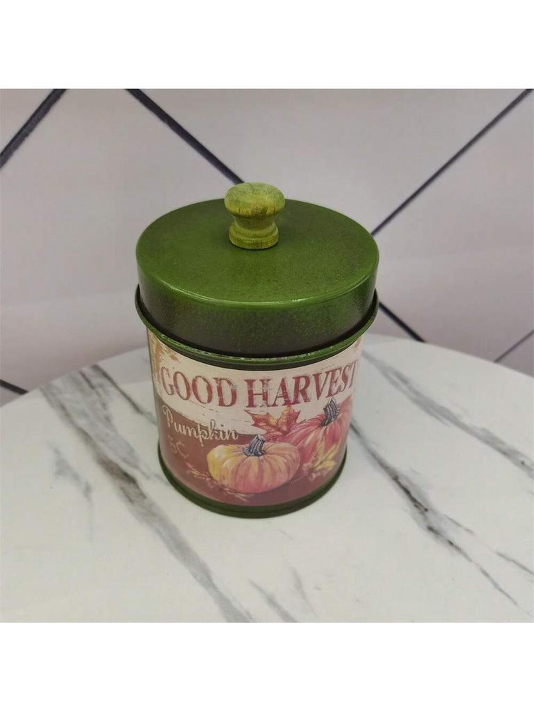1pcs Creative Retro Vintage Storage with Lid Iron Bucket Bar Display Ornaments Creative Photography Iron Props, Storage Jars,