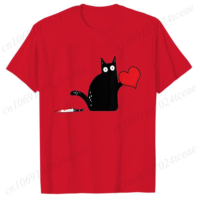 Black Cat with Knift Tee Shirt, Love Couples T Shirts, Couple Shirts, Best Couple Shirts, Lovers Shirt, Black Cat Hearts Outfits
