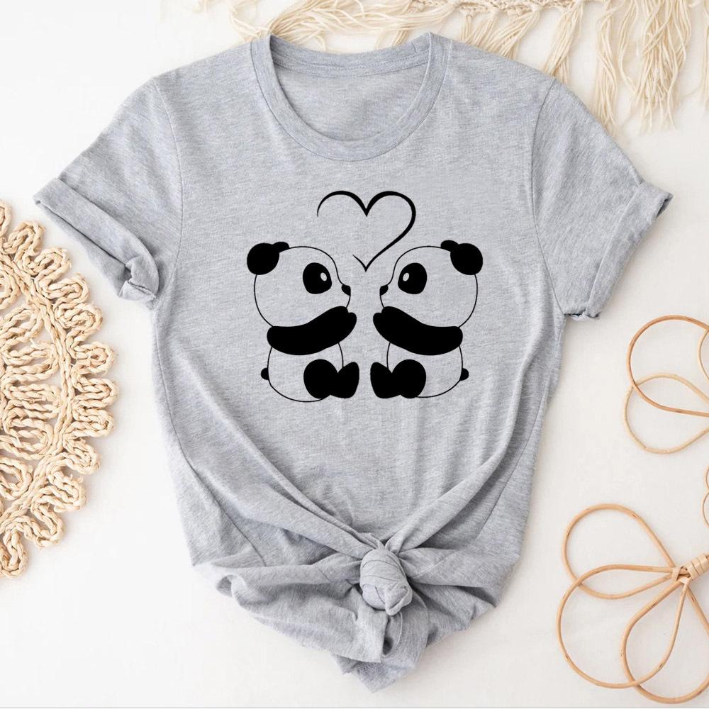 

Panda top tees teen Retro Pop Culture hip hop University 80s Y2k t shirt Grunge Trendy Classic Breathable anime S