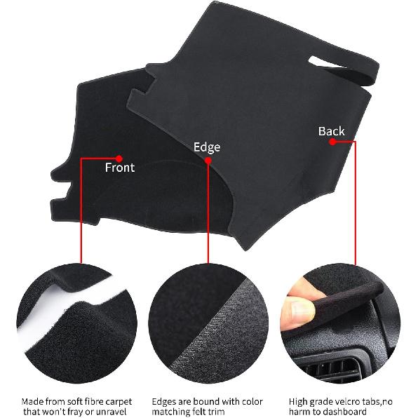 Dashboard Cover Mat Dash Cover Compatible With Toyota Sienna 2004 2005 2006 2007 2008 2009 2010 Dash Board Protector Cover(Black)