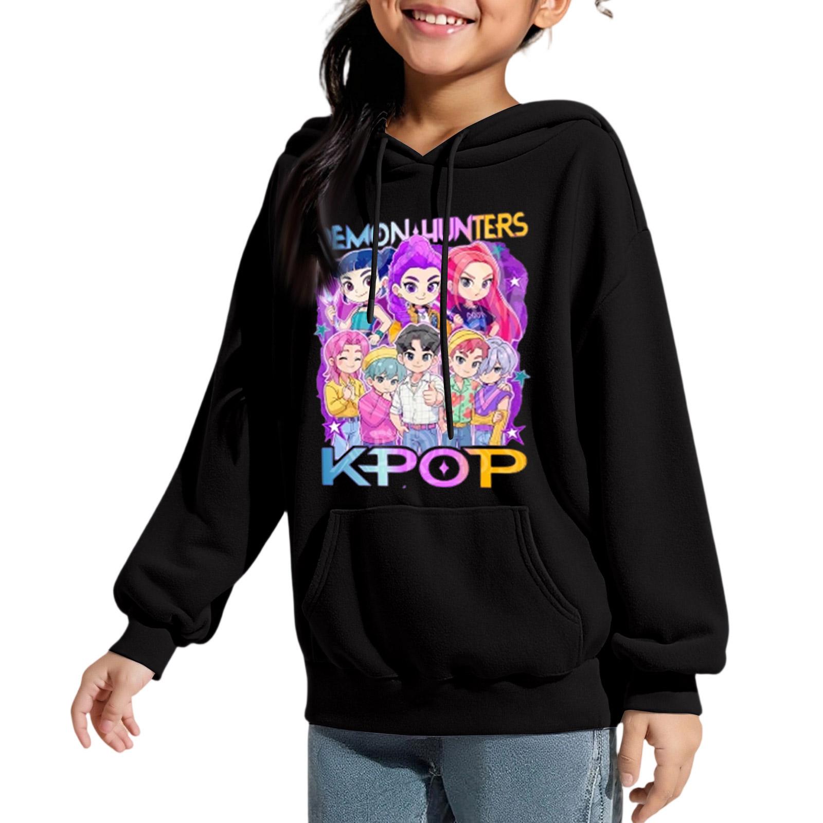 

Толстовки для девочек, модные графические, в стиле преппи, с капюшоном 100 чёрный