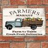 Farmhouse Farmers Market Tin Sign Farm To Table Kitchen Wall Decor Rustic Metal Art Gift Dining Room Home 1P