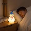 Cute Cartoon Snowman Light Christmas LED Night Light, Portable Desk Lamp with Hanging Ring for Warm Glow Ornament Holiday Party Decor, Desktop