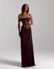 2025 Off-Shoulder Lace Strapless High-Waist Hollow Long Solid Dress