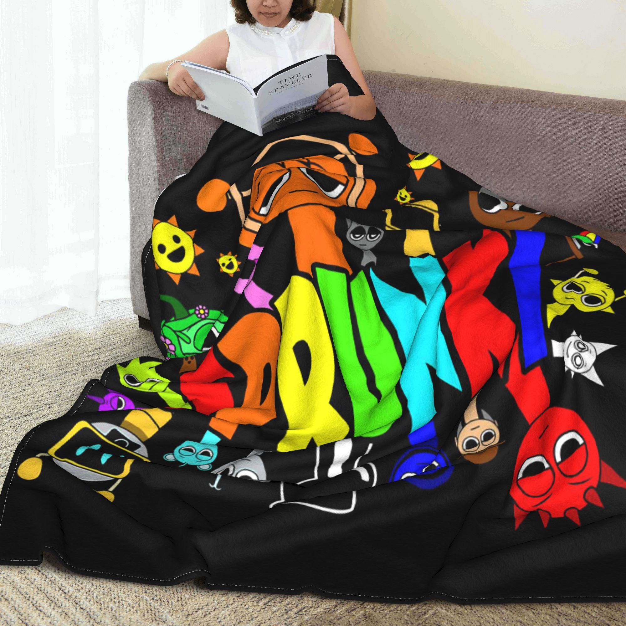 Exquisite Fashion Items Unisex Sprunki Incredibox Game Blanket Lightweight Flannel Sofa Throw Blanket For Couch Bedding Travel Throws Bedspread Quilt
