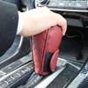 Universele Auto Versnellingspook Beschermhoes Leer Ademend Rundleer Versnellingspook Beschermhoes Koolstofvezel Patroon Auto Interieur