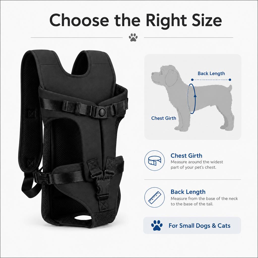 Verstellbarer Haustier-Fronttrage-Rucksack Für Kleine Hunde Katzen Freihändig Welpen-Reisetasche Atmungsaktives Netz Hund-Brustträger Für Spaziergänge