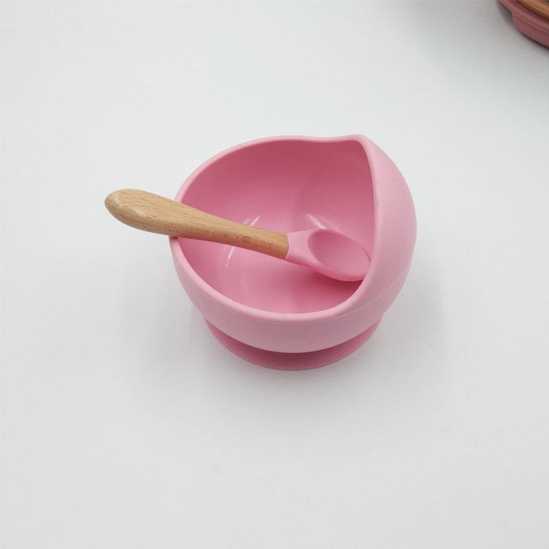 In-Stock Silicone Feeding Set for Infants and Toddlers: Suction Cup Bowl & Spoon