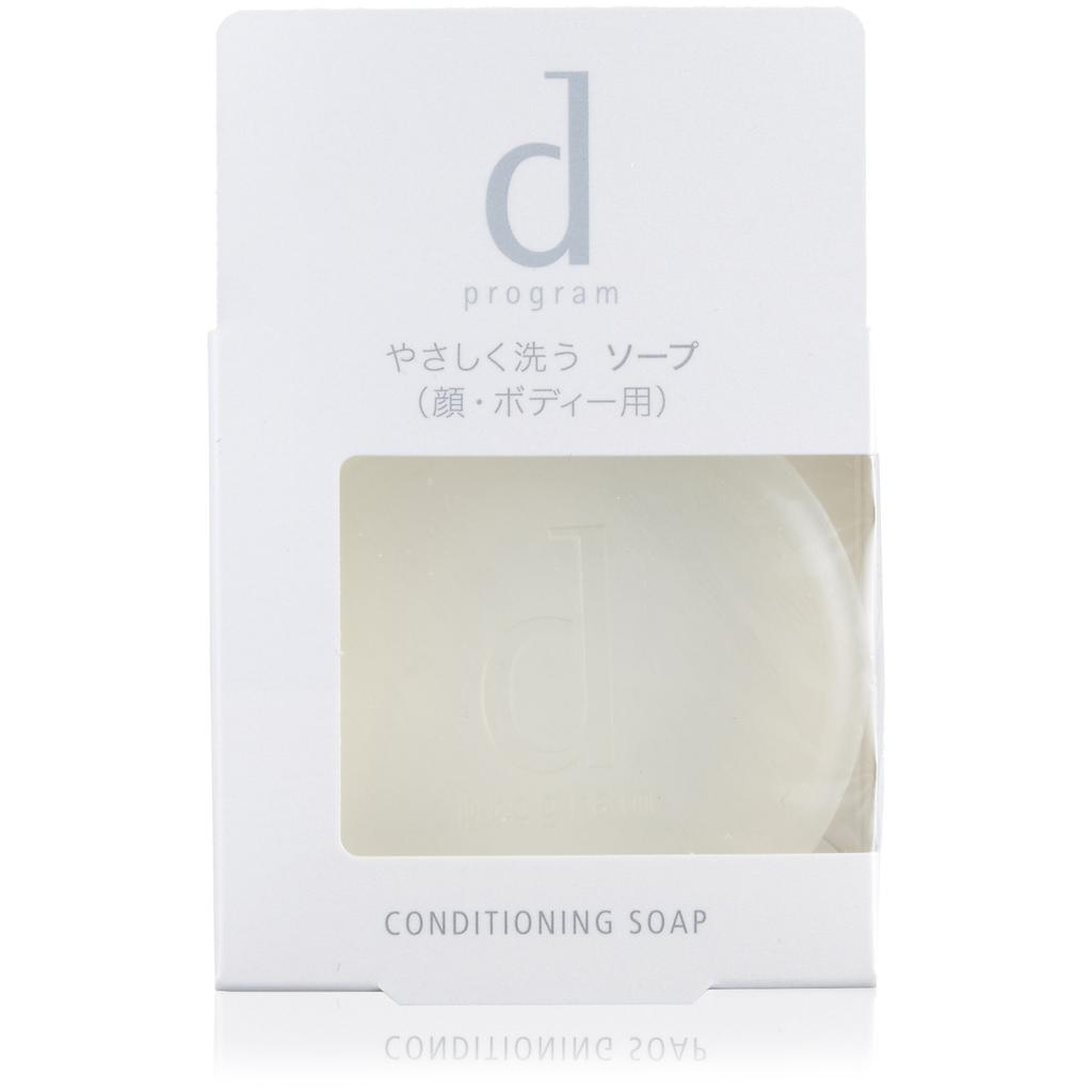 D Program Conditioning Soap for Face & Body, Gentle Acne & Pore Care, Moisturizing, Sensitive Skin, Fragrance-Free, 100g
