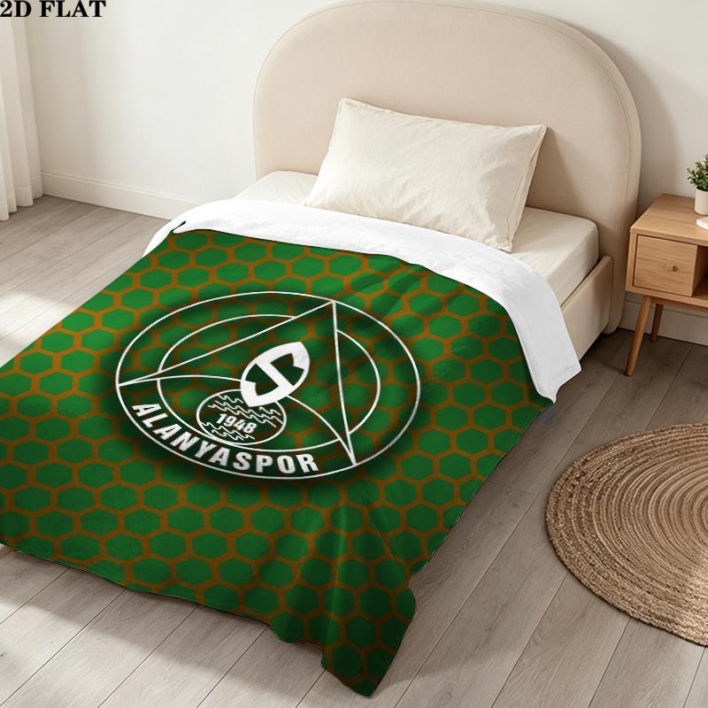 Alanyaspor Print Flannel Blanket, High quality Comfortable for All Seasons, Home Decor, Warmth and Comfort, Perfect for Christmas Gifts