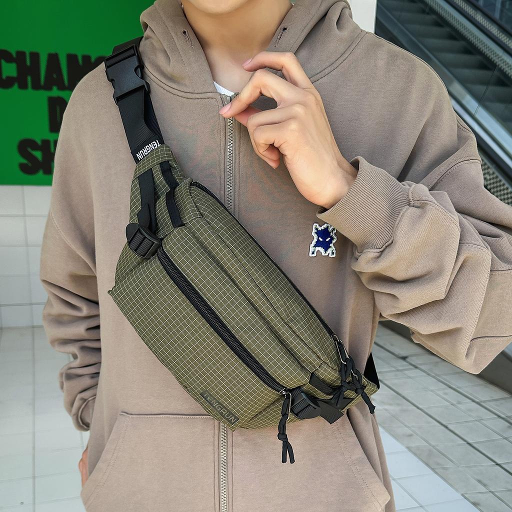 Breast Bag Men'S Trendy Brand Shoulder Messenger Bag Couple Student Casual Satchel Sports Cycling Fanny Pack Mobile Phone Bag Women