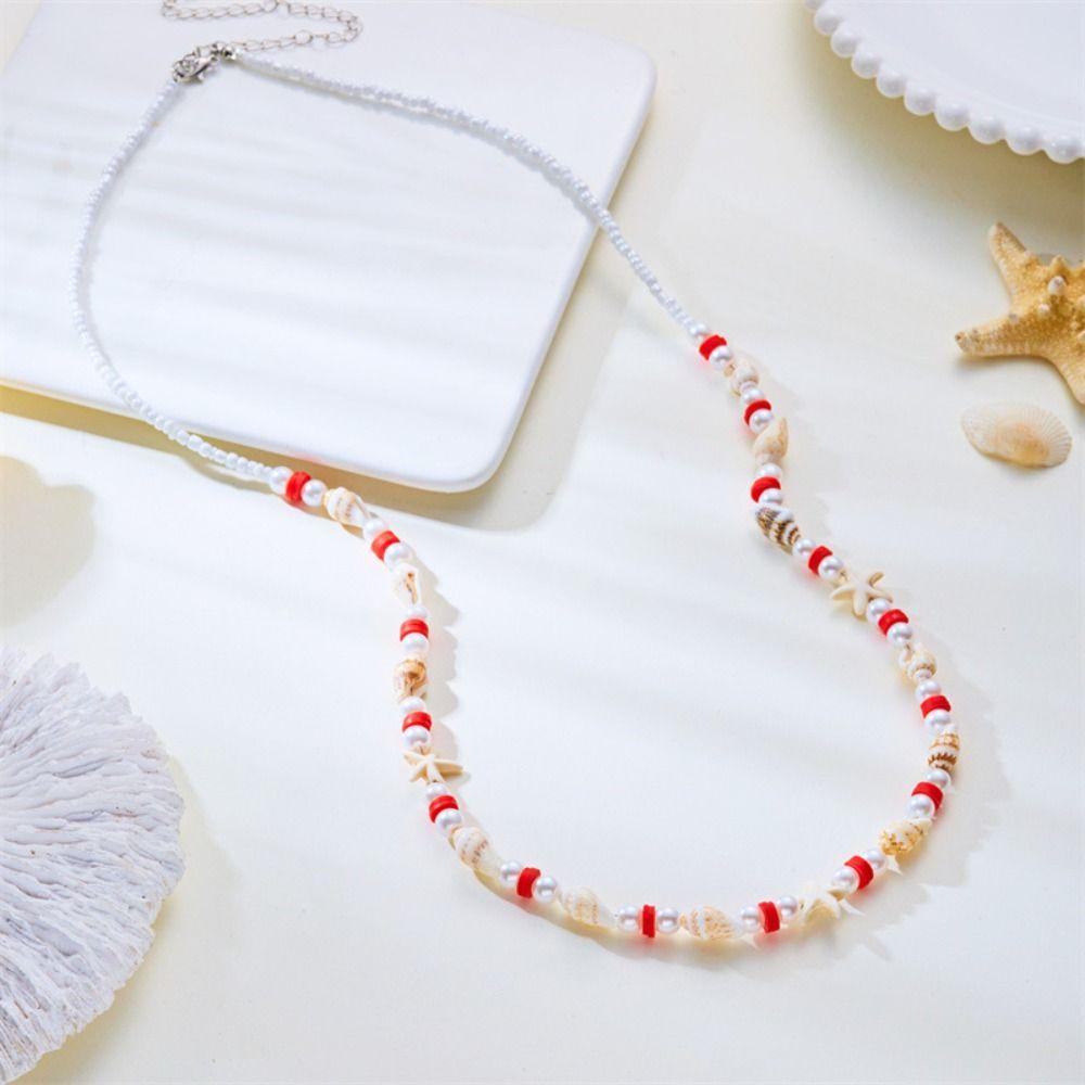 Acrylic Starfish Shell Waist Chain Colorful Rice Beads Belly Chain Sea Star Waist Chain  Festival