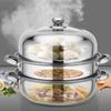 High Efficiency 3 Layer Nonrust Steel Steamer Pot With Ergonomic Handle For Safe And Even Heating