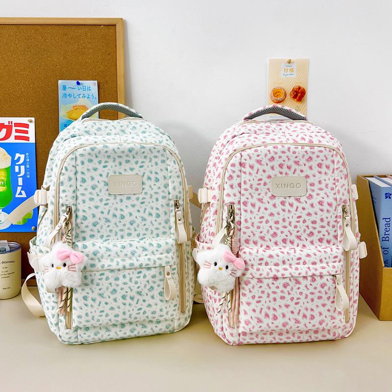 Zaino1011 nuovo zaino con stampa mucca e leopardo ins scuola media zaino semplice per studenti universitari zaino da campus da donna per il tempo libero
