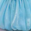 Toddler Princess Dress with 3D Rose Flowers and Shiny Satin Puff Sleeves