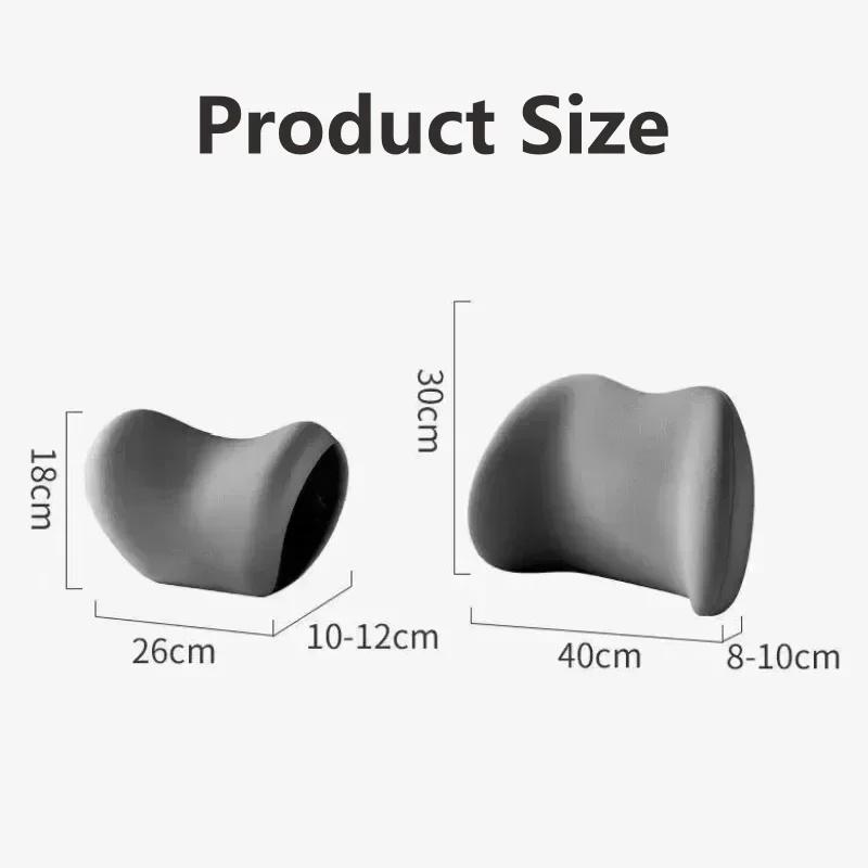 Car Pillow Headrest Neck Pillow Memory Cotton Cervical Lumbar Support Car Headrest Back Pad Back Pillow Car Interior Accessories