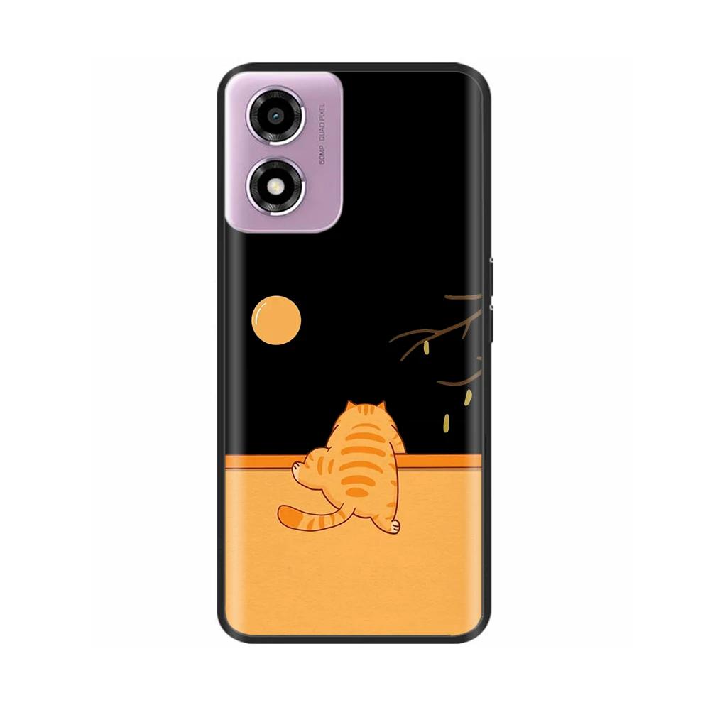 Phone Case For Motorola Moto E14 Case Soft TPU Painted Back Cover For Motorola E14 E 14 MotoE14 Full Protective Phone Shell Capa
