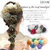 [JZOON] Hair Ornament for Coming-of-Age Ceremony, Dried Flowers, Mizuhiki (decorative cord), Gold Leaf, Silver Leaf, Baby's Breath, Braided Cord,