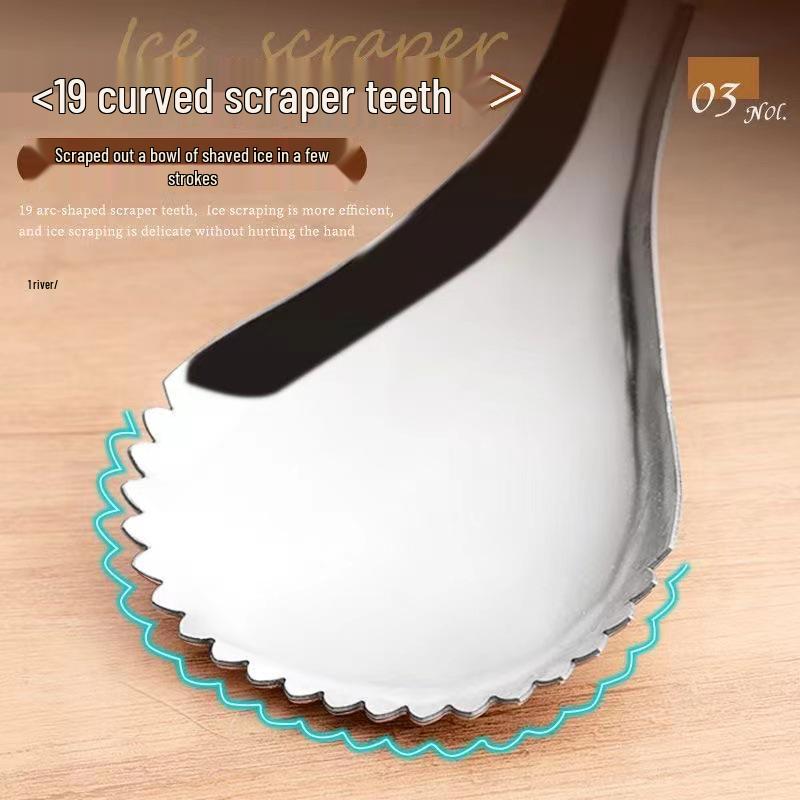 Multi-Functional Stainless Steel Ice Shaver & Pumpkin Scooper: Core Remover, Seed Extractor, Pulp Separator, Digging Ladle