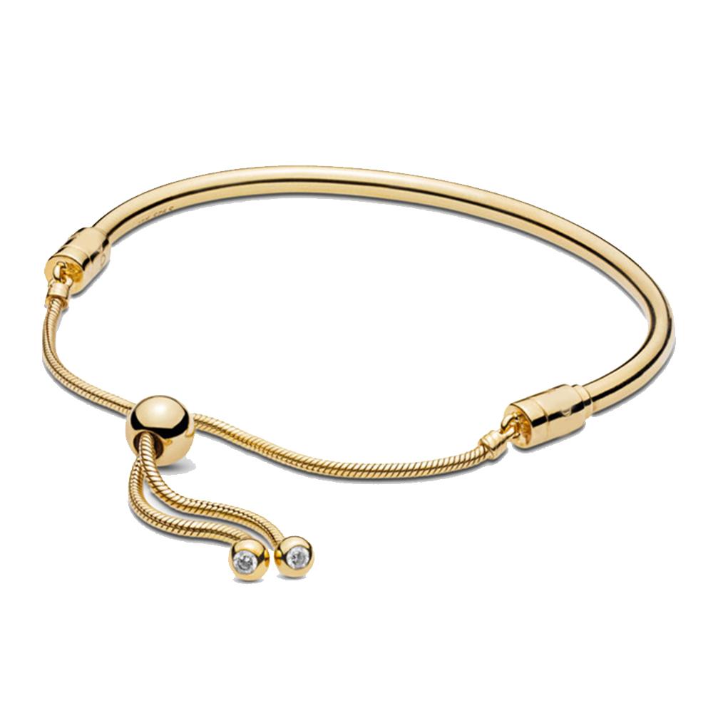 

S925 Стерлингового Серебра Раздвижной Браслет Подходят Оригинальные Очаровательные Бусы DIY Ювелирные Изделия Подарки для Женщин На День Рождения 17.5cm