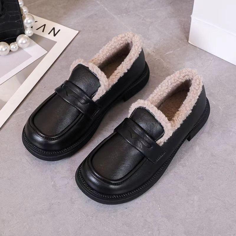 

Ретро универсальные туфли на толстом каблуке, весенне-осенние туфли-маффины, платформа, увеличивающая рост, кожаные туфли женские 37 чёрный