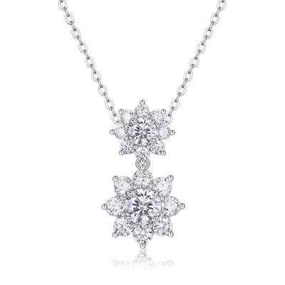 French Fashion Temperament Mori Collarbone Chain Light Luxury High Sense 925 Silver Stacked Moissanite Necklace