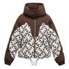 Short Cotton Jacket Women's Winter 2025 New Design Print Splicing Thickened Design Explosive Jacket
